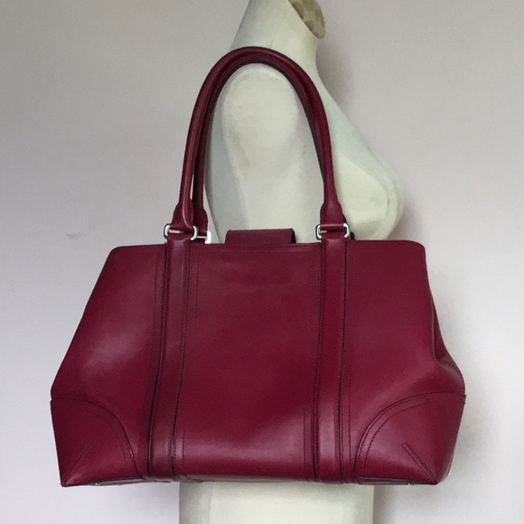 Ann Taylor magenta leather large satchel - Picture 12 of 17